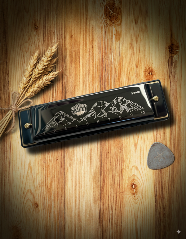 Sound Smith Black Metallic Harmonica SSH-10 - Key of C w/ case